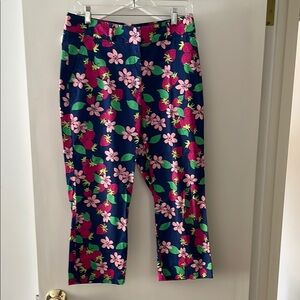 Floral Print Cropped Pants
